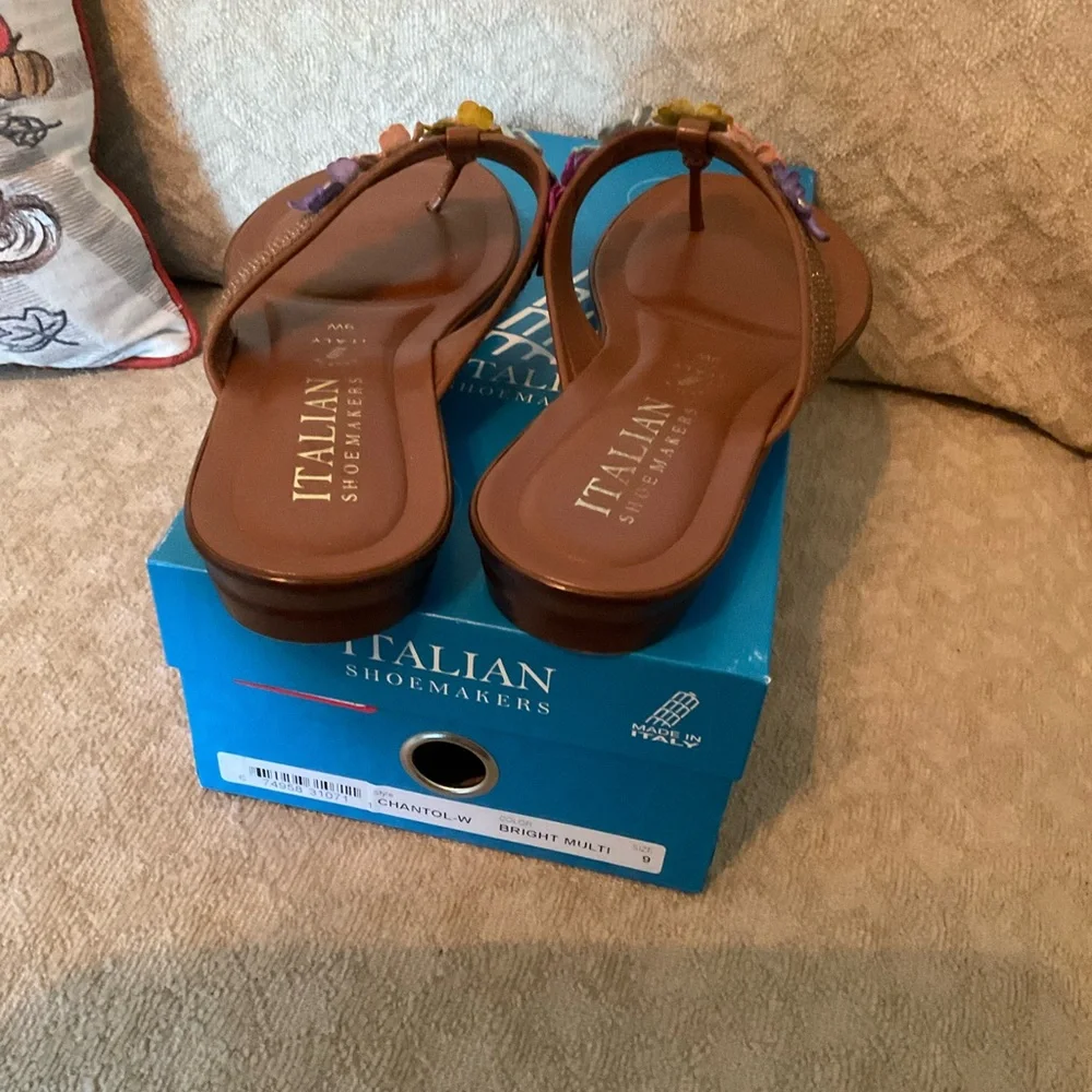 Italian Shoemakers Floral Sandals - Brown and Multicolor - Picture 5 of 6